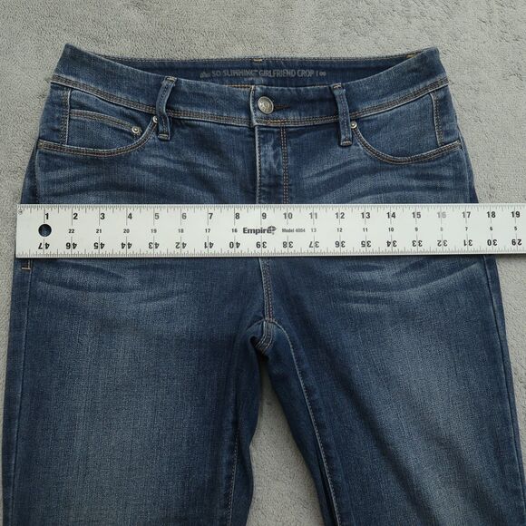 Chico's Jeans Women's 00 US-2 Blue Mid-Rise Slimming Girlfriend Crop 25" Inseam - Picture 7 of 16